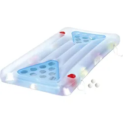 Luftmatratze SUMMERWAVES "Summer Waves Aqua Glow Aqua Pong", blau, B:84cm H:19cm L:160cm, PVC, Luftmatratzen, Bier-Pong-Luftmatratze inkl. 3 Bällen