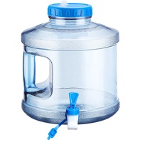 RUYI 7.5L Wasserkanister mit Hahn und Schraubdeckel, Camping Wasserkanister BPA-frei Trinkwasserkanister, Tragbarer Wassertank mit Griff für Wohnwagen Picknick Wandern, Transparent Blau
