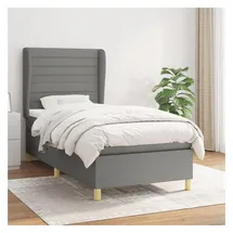 vidaXL Boxspringbett 100 x 200 cm Dunkelgrau