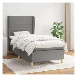 vidaXL Boxspringbett 100 x 200 cm Dunkelgrau