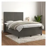 vidaXL Boxspringbett 140 x 200 cm Dunkelgrau