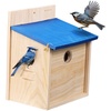 Navaris Tierhaus Vogelhaus - Vogelfutterhaus aus Holz - Vogelhäuschen - Vogelhaus blau