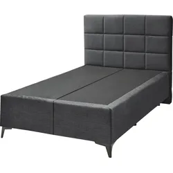 Boxspringbett ED EXCITING DESIGN "Navarra", schwarz, B:143cm L:210cm, 100% Polyester, Komplettbetten, wahlweise mit Matratze