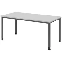 Bümö Schreibtisch Grau, Nachbildung, Rechteckig, 160x74x80 cm, FSC Mix,