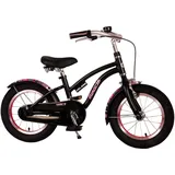 TPFSports Miracle Cruiser Kinderfahrrad - Mädchen - 14 Zoll - Rücktritt + Handbremse - Mattschwarz