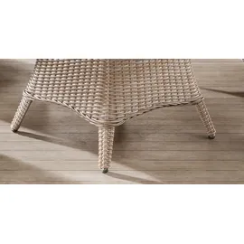 Destiny Sitzgruppe PALMA LUNA 4 Hochlehner + Tisch Ø100x75cm, natur meliert