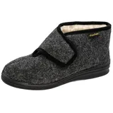 Fischer-Markenschuh Basti Hausschuh mit Klettverschluss, mit Schurwollfutter, Weite H grau 48 EU