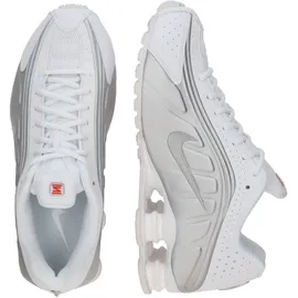 Nike Shox R4 Herren White/White/Bright Crimson/Metallic Silver 44