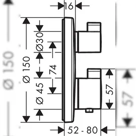 Hansgrohe Ecostat S Thermostat Unterputz für 1 Verbraucher (15757000)