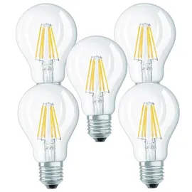 Trango 5er Pack E27004-5 LED Filament Birne 4 Watt 350 Lumen I 2700K Warmweiß I Ersatz für 40W Glühlampe I Glühbirne I Lampe I LED Birne in Tropfen Form mit E27 Fassung I Abstrahlwinkel 360°