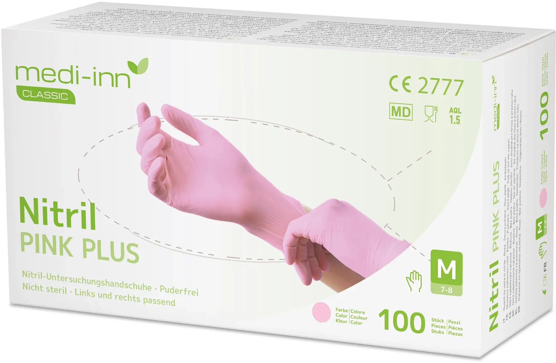 Medi-Inn Einmalhandschuhe Nitril Pink Plus, puderfrei VE 1000 Stück  S