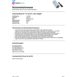 MC-POWER MCP-1533860 - Universal-Steckschlüssel-Einsatz, 1/4", 3/4" inkl. Adapter