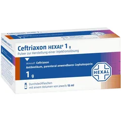 CEFTRIAXON HEXAL 1 g Pulver z.Herst.e.Injekt.-Lsg. 10 St