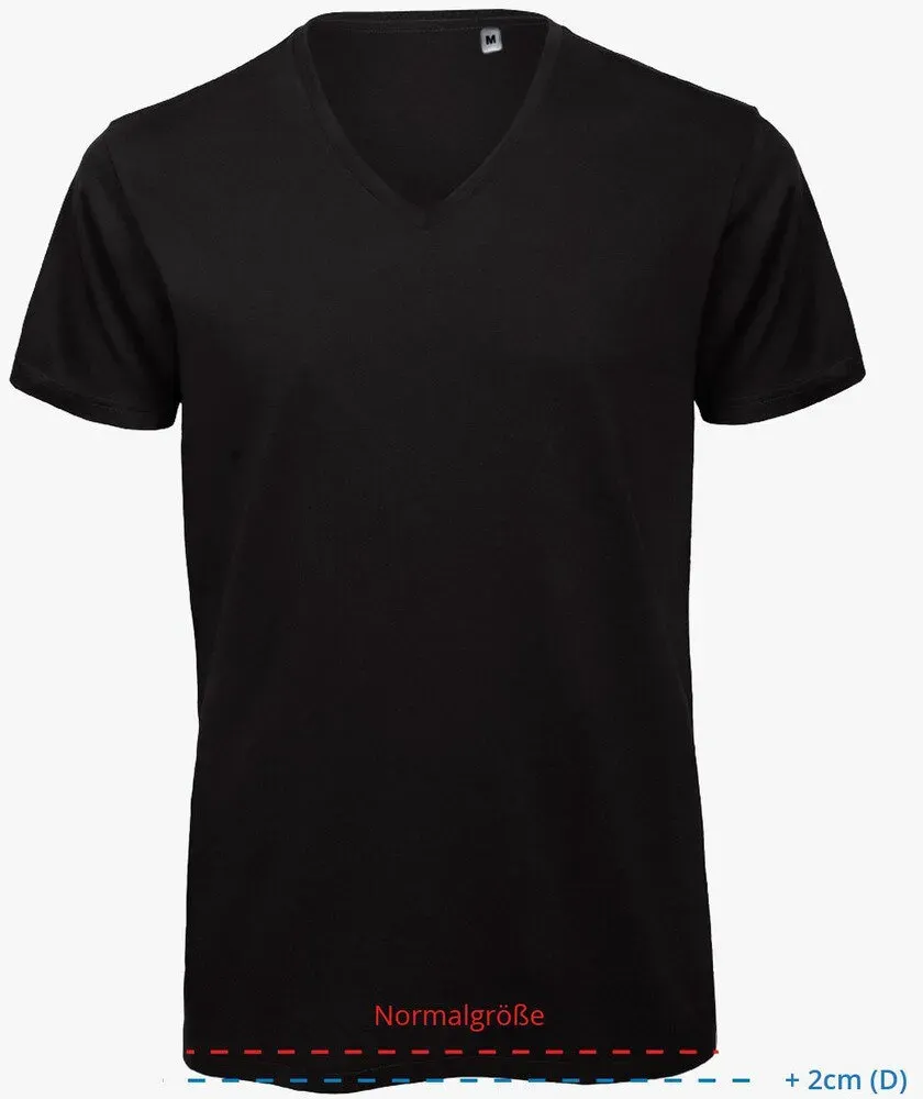 Logostar - Long Fit V Neck T Shirt - Black / + 2cm (D) / S