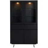 Furnhouse Vitrine 110 x 45 x 190 cm Schwarz