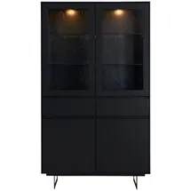 Furnhouse Vitrine 110 x 45 x 190 cm Schwarz