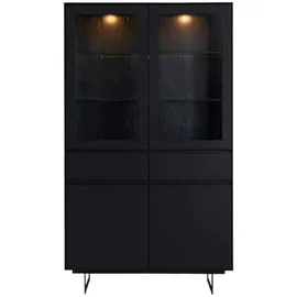 Furnhouse Vitrine 110 x 45 x 190 cm Schwarz