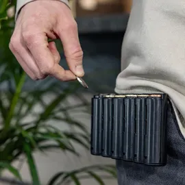 HMF Kellner Geldbörse mit verstellbarem Gürtel, Kellnertasche mit Euro-Geldwechsler und Reißverschlussfach 20,5 x 10 x 6,5 cm Schwarz
