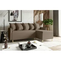 99rooms Royalty Ecksofa Kunstleder SOFT Hellbraun Rechts