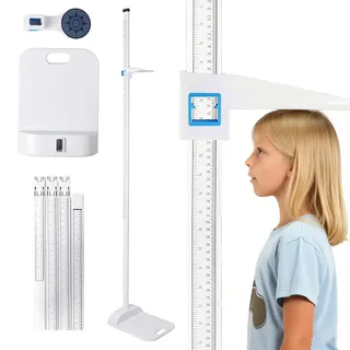 Höhenmessstab 20-210 CM, Tragbar Körpergröße Messlatte Teleskop Stadiometer 4-Teilig Abnehmbar Design mit Dual Skala Display für Kinder Erwachsene Zuhause