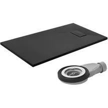 luxebath Duschwanne 120x70 cm Schwarz mit Ablaufgarnitur SMC Duschtasse Brausewanne Brausetasse Anti-Rutsch-Oberfläche & Duschen,