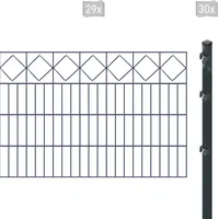 Arvotec Doppelstabmattenzaun »ESSENTIAL 80 zum Einbetonieren "Karo" mit Zierleiste«, Zaunhöhe 80 cm, Zaunlänge 2 - 60 m 53137547-0 anthrazit H/L: 80 cm x 58 m