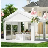 HOMALL Pavillon Partyzelt 3x4/3x6/4x6/4x8/4x10, Festzelt Stabiles, Wasserdicht, mit 4 Seitenteilen, Vollverzinkter Stahlrahmen und hochwertige PE-Dachplane 300 cm x 400 cm