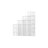 Songmics Schuhbox 25,2 x 19 x 35 cm 18-tlg. weiß