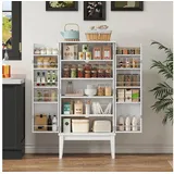 Odikalo Sideboard Küchenschrank Regal mit Stauraum Portal (Vielzweckschrank mit großer Lagerkapazität – perfekt für Küche Wohnzimmer Badezimmer & Esszimmer Transparentes Design übersichtliche Einteilung praktisch für alle Räume) weiß