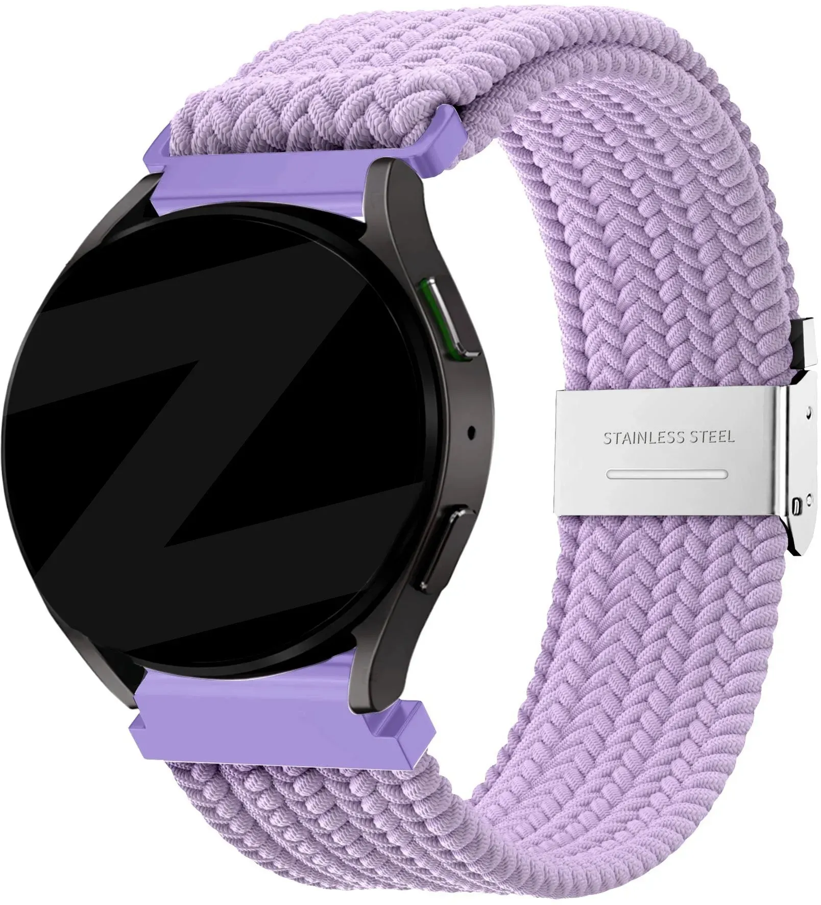 Bandz Actyve Smartwatch 20mm Armband Nylon für Actyve Smartwatch 20mm - Hell lila - Clip Verschluss