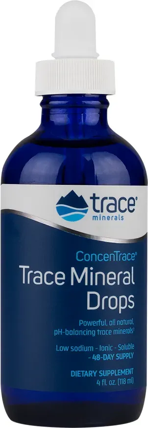 Low Sodium ConcenTrace® Trace Mineral Drops-Glass (118 ml)