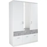 Rauch Bremen 136 x 199 x 58 cm weiß/beton mit Spiegel