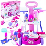 kinderplay Kinder-Staubsauger Kinder Reinigungsset mit Staubsauger – Lernspiel – Zubehörwagen, (Reinigungsset mit Staubsauger und Zubehör), mit Licht und Sound bunt