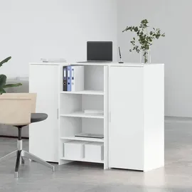 vidaXL Empfangstheke Weiß 135x50x103,5 cm Holzwerkstoff