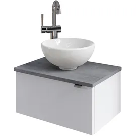 Saphir Waschtisch SAPHIR "Serie 6915 Waschschale mit Unterschrank für Gästebad, Gäste WC", weiß (weiß glanz, oxid dunkelgrau, weiß glanz), B:51cm H:39,8cm T:35cm, Waschtische, Waschtisch, 51 cm breit, 1 Tür, Waschtischplatte, kleine Bäder, ohne Armatur