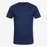 Tom Fyfe T-Shirt Merino T-Shirt V-Ausschnitt Herren blau XL