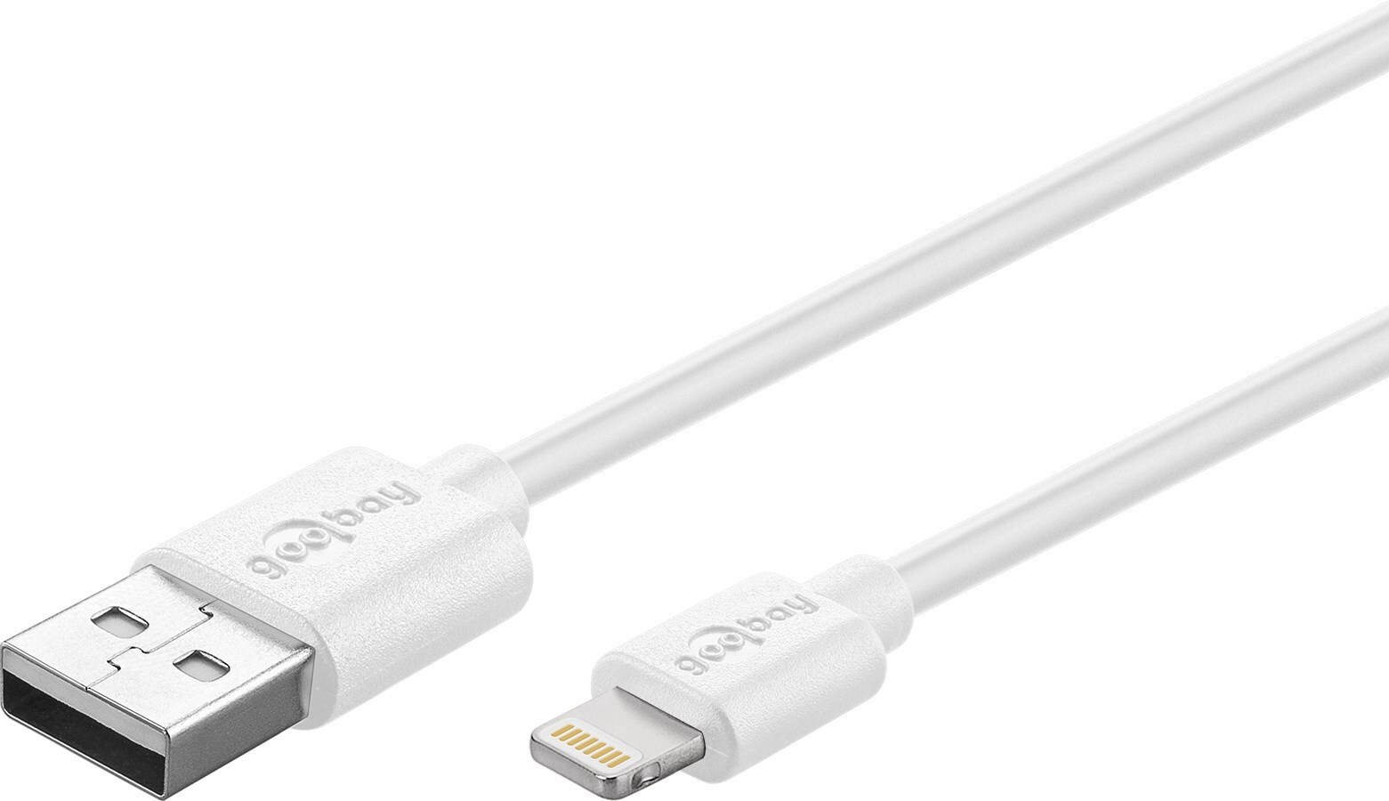 Goobay Lightning auf USB 2m Weiß [Apple MFI zertifiziert / Sync- / Ladekabel / Datenkabel]