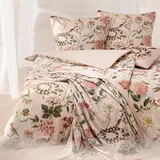 ESTELLA Traumstoff Mako Satin Bettwäsche Set - Bettgarnitur aus 100% Baumwolle - Hochwertig und Elegant - 135x200 cm + 80x80 cm - Design: Hydra