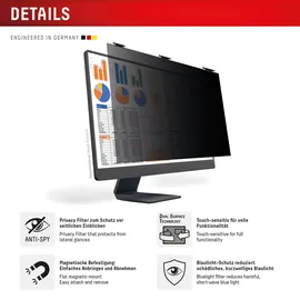 Displex Privacy Safe Blickschutzfilter 24" Schwarz