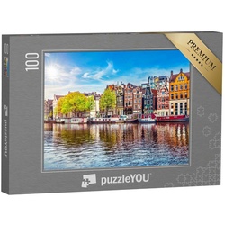puzzleYOU Puzzle Tanzende Häuser in Amsterdam, Niederlande, 100 Puzzleteile, puzzleYOU-Kollektionen Amsterdam