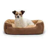 lionto Hundebett mit Wendekissen braun M