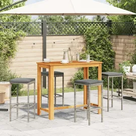 vidaXL Gartenbar Set 5-tlg. Grau