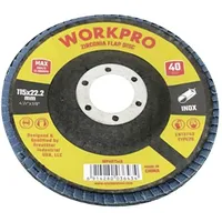 WorkPro WP407549 Fächerschleifscheibe Durchmesser 115 mm Bohrungs-Ø 22.2 mm
