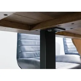 MASSIVMOEBEL24.DE MASSIVMOEBEL24 Baumtisch Mango 200x100x77 natur lackiert / U-Beine anthrazit matt FREEFORM 5 - Grau