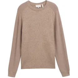TOM TAILOR Herren Strickpullover im Material-Mix, braun, Meliert, Gr. XXL