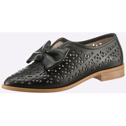 Slipper HEINE, Damen, Gr. 38, schwarz, Leder, Glattleder, modisch, Schuhe