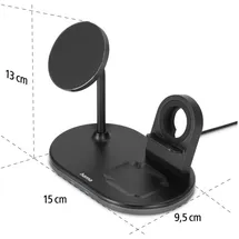 Hama 3in1 Kabellose Ladestation MagCharge Multi für iPhone, AirPods und Watch (Ladegerät)