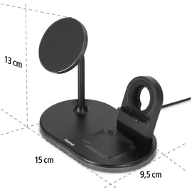 Hama 3in1 Kabellose Ladestation MagCharge Multi für iPhone, AirPods und Watch (Ladegerät)