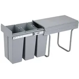 well home mobiliario & decoración Recyclingbehälter für Küchenmöbel, 3x8l, untere Befestigung und manuelle Entnahme, herausnehmbare Eimer, mit Deckel