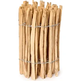 Garronda Gartenzaun zum Stecken aus Haselnüsse Zaun Garten Staketenzaun Beeteinfassung Holz Steckzaun Hochwertiger Gartenzaun für Ihren Garten Gd-0079 (lattenabstand: 3-5 cm, 60 cm x 500 cm)